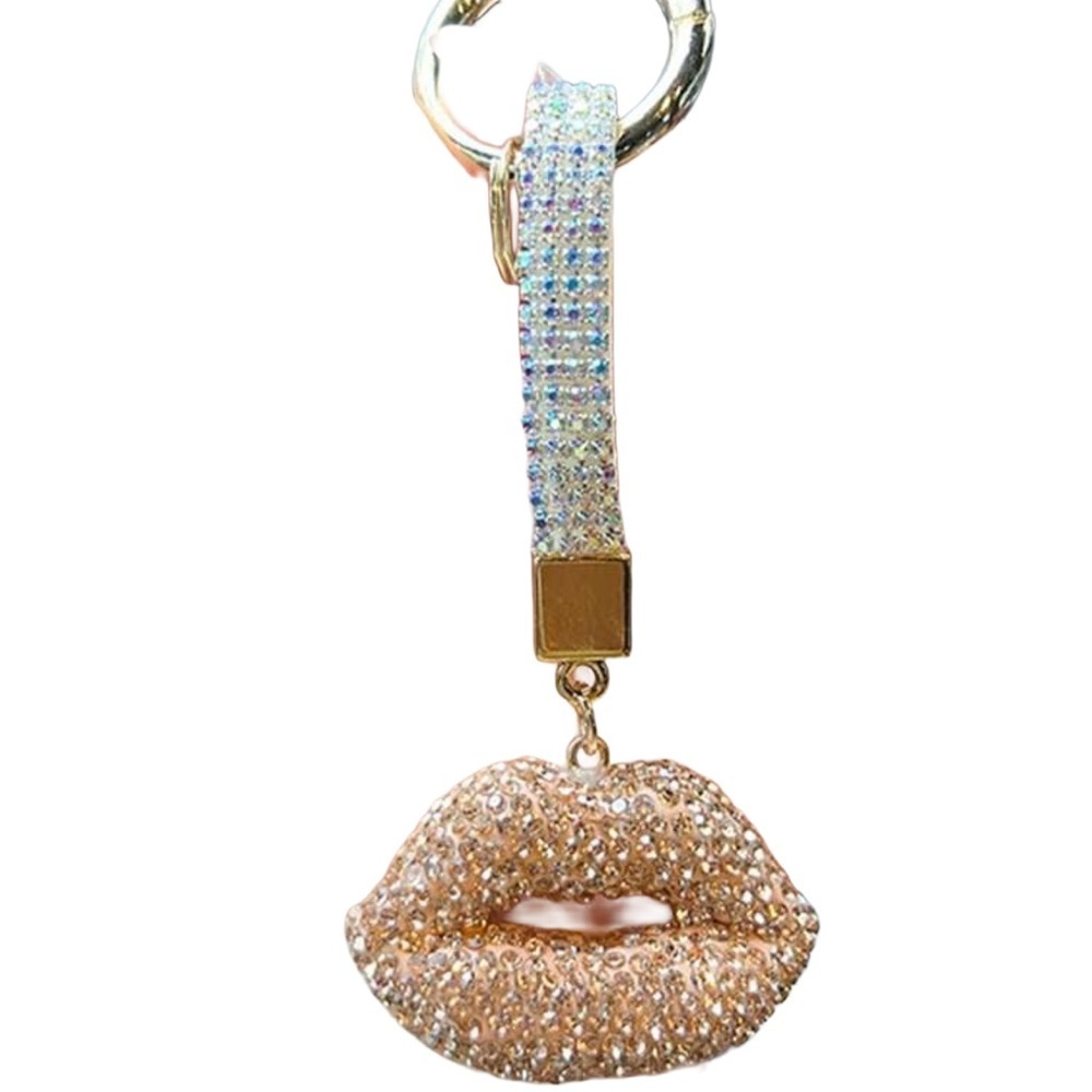 Sparkling  Rhinestone Lip Keychain Bag/ Purse Charm  Lips Keychain - Picture 2 of 8